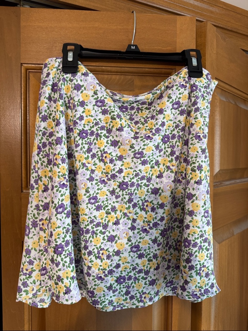 HYFVE White Floral Mini Skirt with Purple and Yellow Flowers
